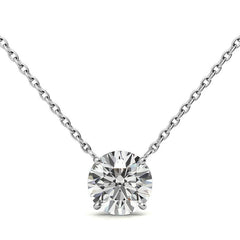 4-Prong Round Floating Moissanite Pendant