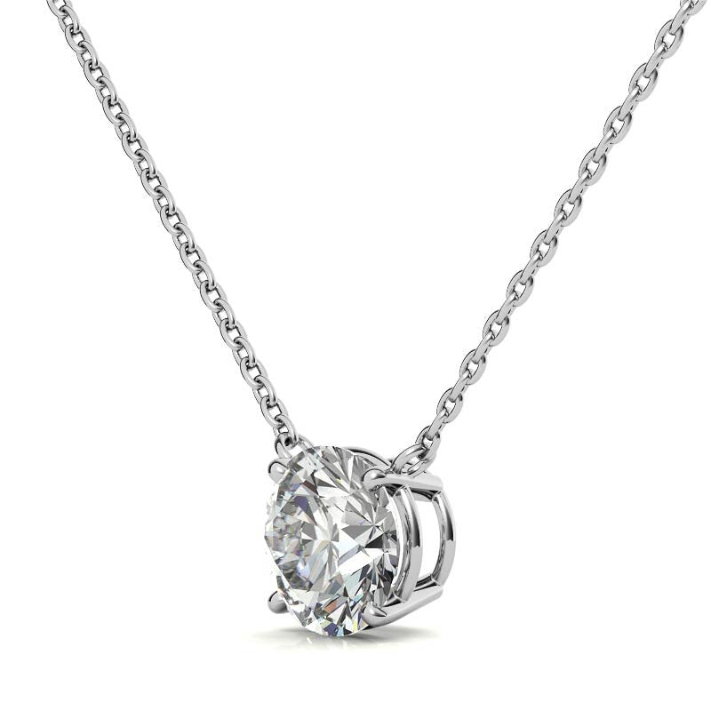 4-Prong Round Floating Moissanite Pendant
