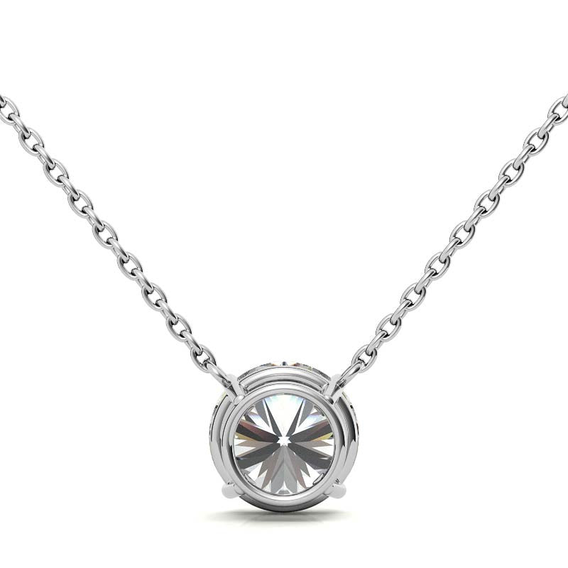 4-Prong Round Floating Moissanite Pendant