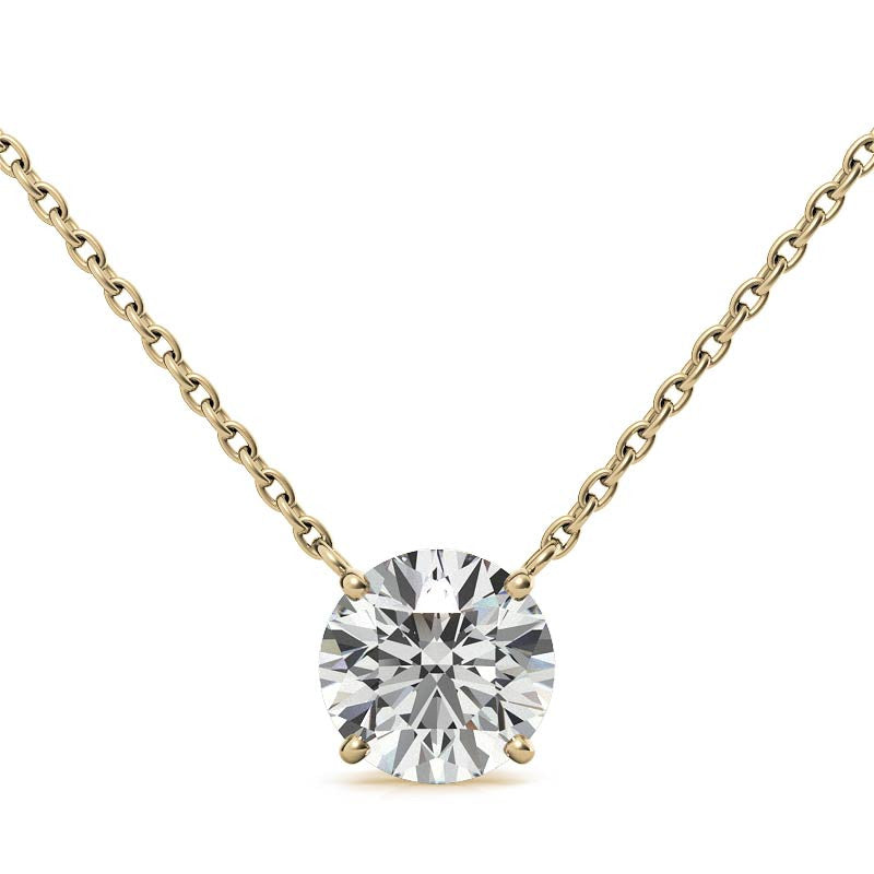 4-Prong Round Floating Moissanite Pendant