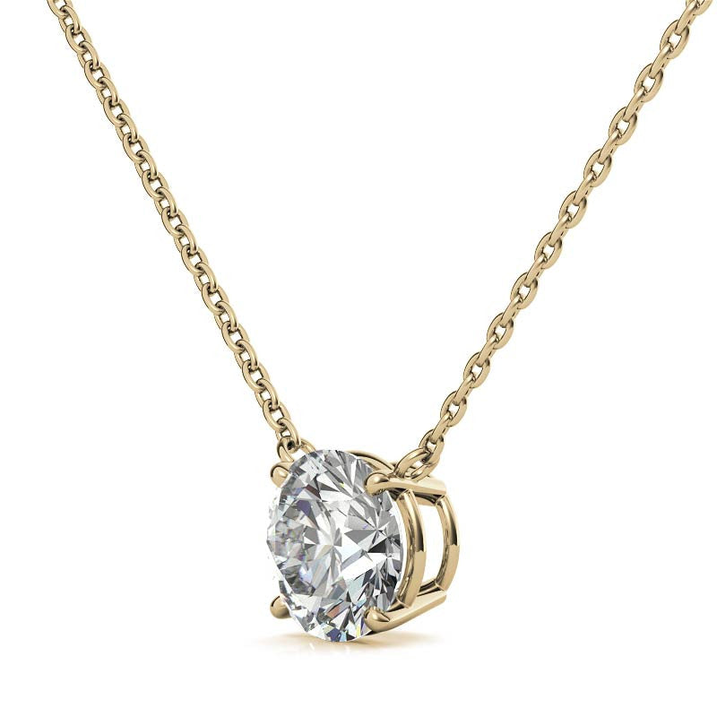 4-Prong Round Floating Moissanite Pendant