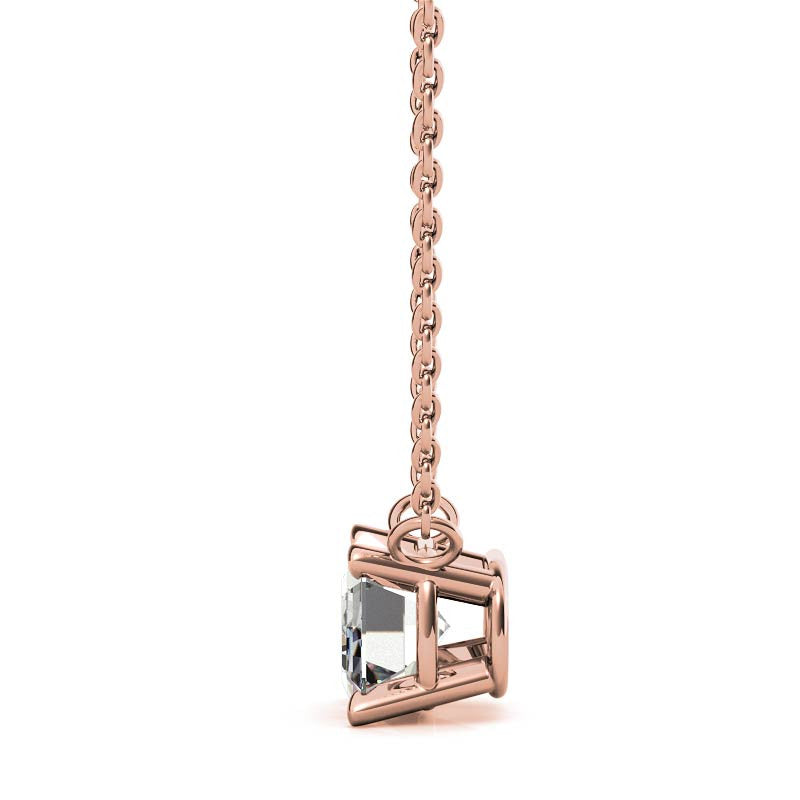 4-Prong Emerald / Radiant Floating Moissanite Pendant