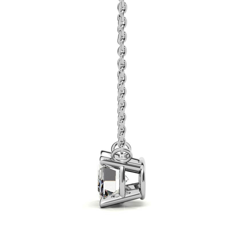 4-Prong Emerald / Radiant Floating Moissanite Pendant