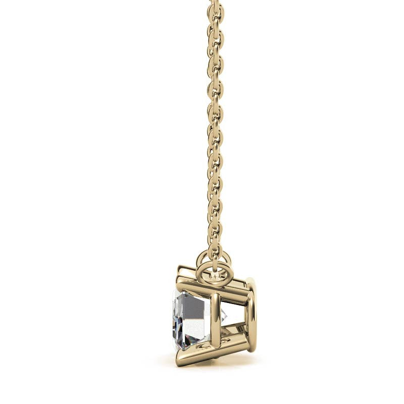 4-Prong Emerald / Radiant Floating Moissanite Pendant