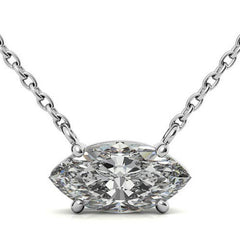 4-Prong Marquise Floating Moissanite Pendant