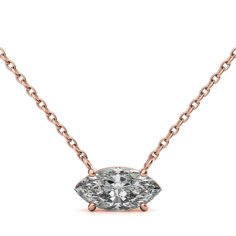 4-Prong Marquise Floating Moissanite Pendant