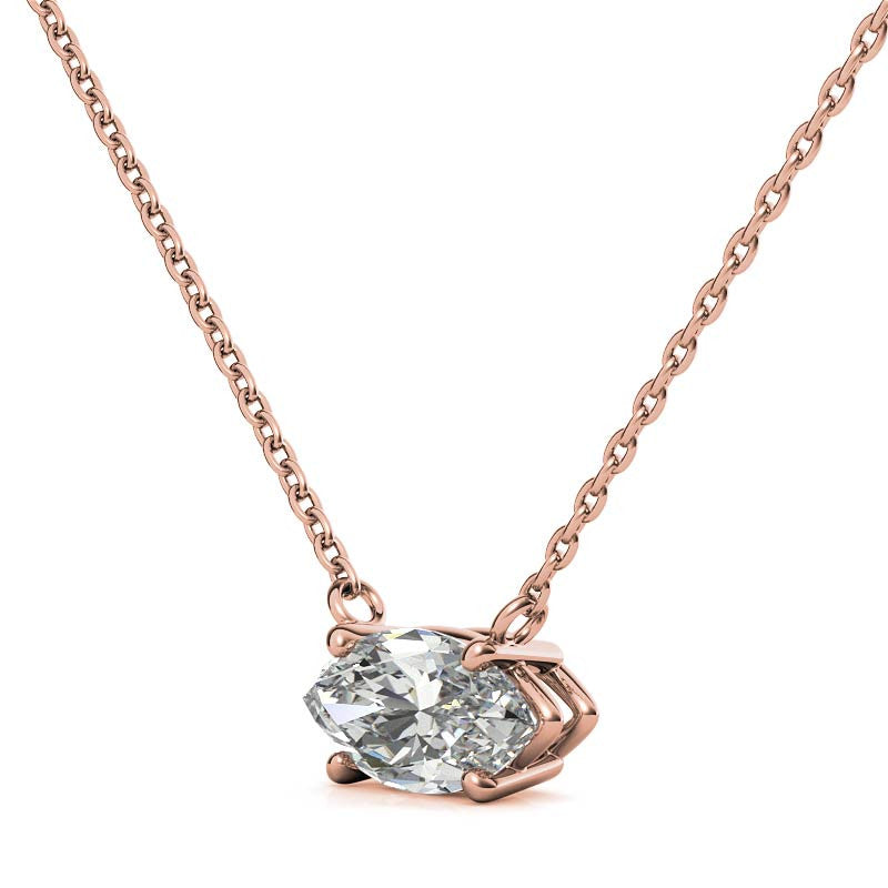 4-Prong Marquise Floating Moissanite Pendant