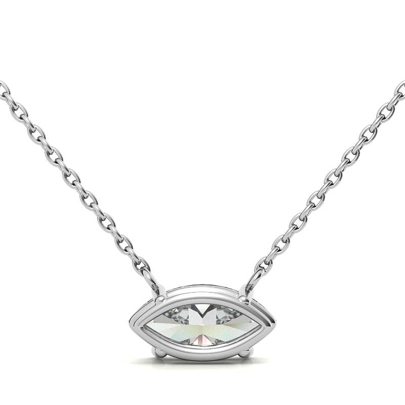 4-Prong Marquise Floating Moissanite Pendant