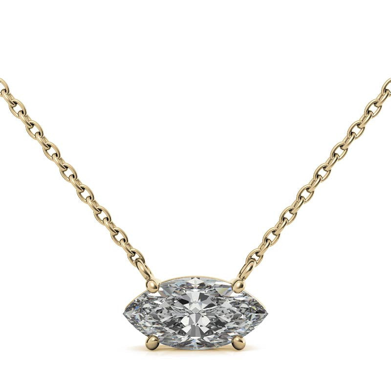 4-Prong Marquise Floating Moissanite Pendant