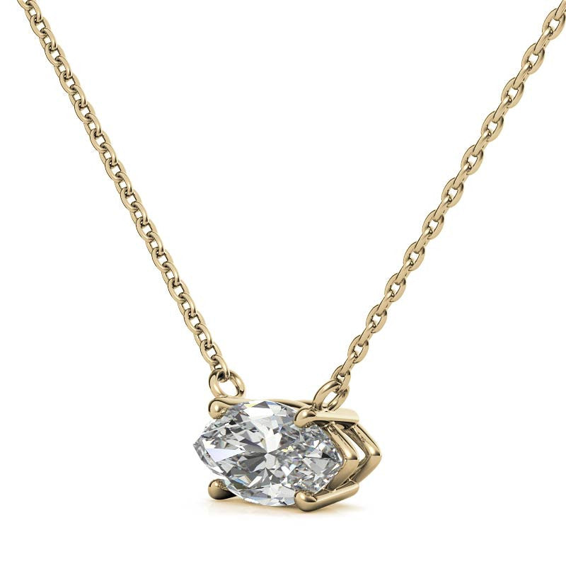 4-Prong Marquise Floating Moissanite Pendant