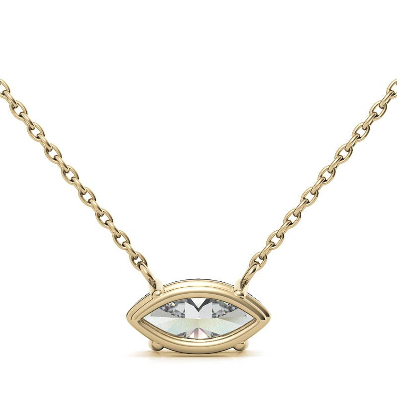 4-Prong Marquise Floating Moissanite Pendant