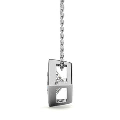 Princess cut Moissanite Bezel Solitaire Pendant
