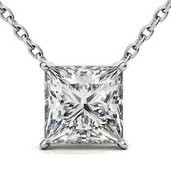 Princess cut Moissanite Solitaire Pendant