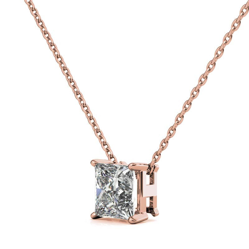 Princess cut Moissanite Solitaire Pendant