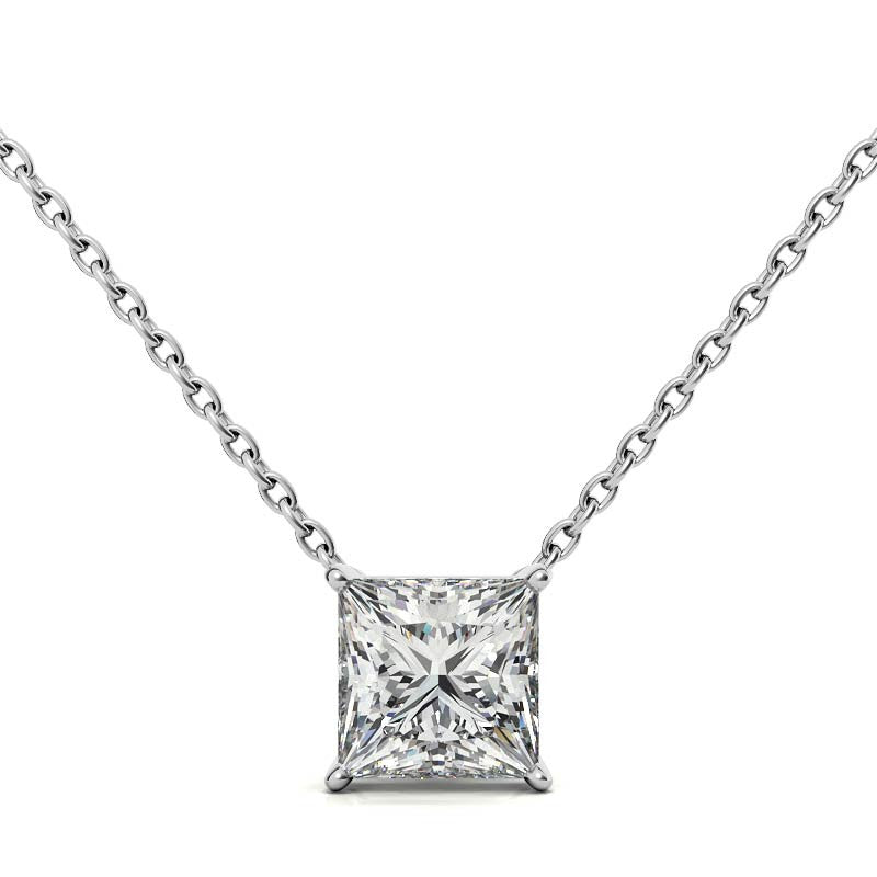 Princess cut Moissanite Solitaire Pendant