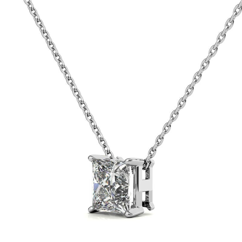 Princess cut Moissanite Solitaire Pendant
