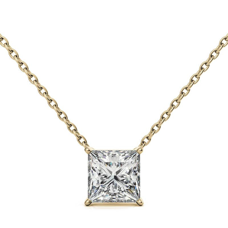 Princess cut Moissanite Solitaire Pendant