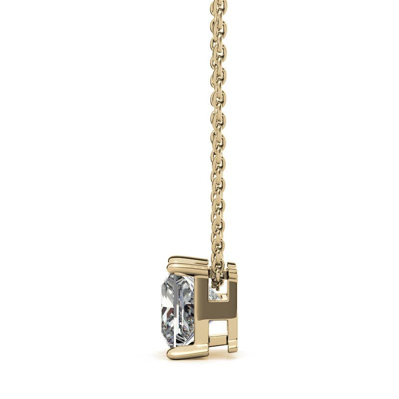 Princess cut Moissanite Solitaire Pendant
