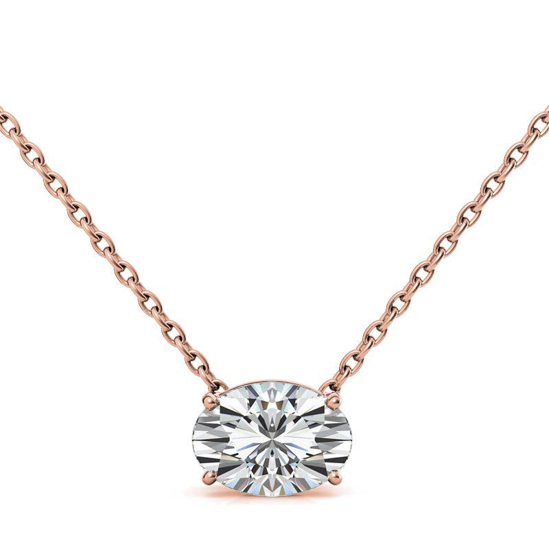 Oval Moissanite Solitaire Pendant