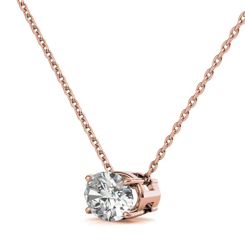Oval Moissanite Solitaire Pendant