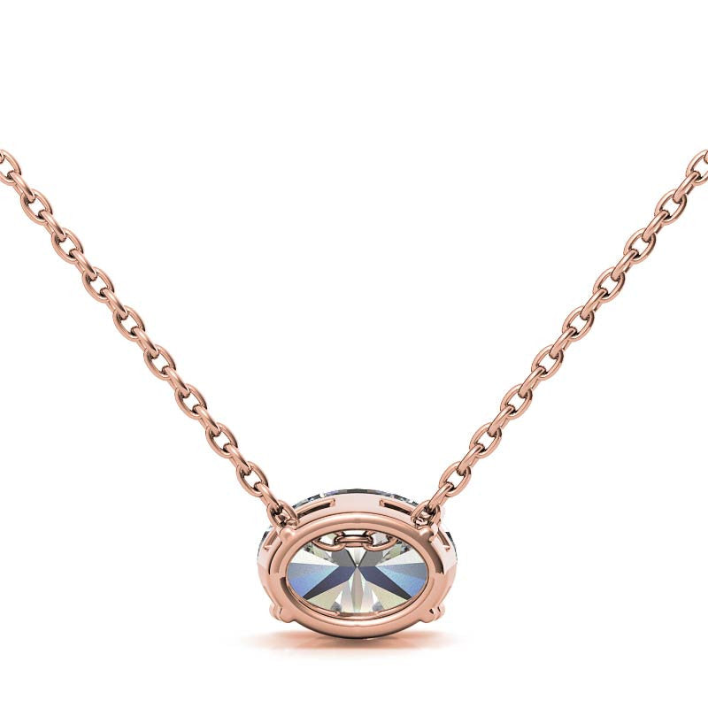 Oval Moissanite Solitaire Pendant
