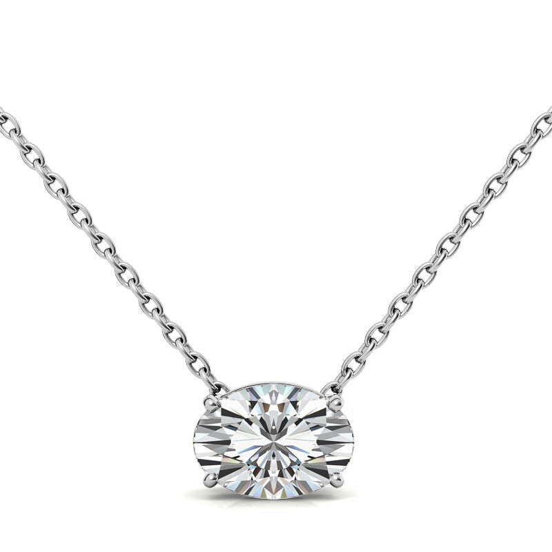 Oval Moissanite Solitaire Pendant