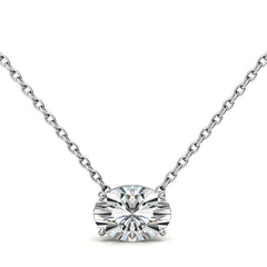 Oval Moissanite Solitaire Pendant