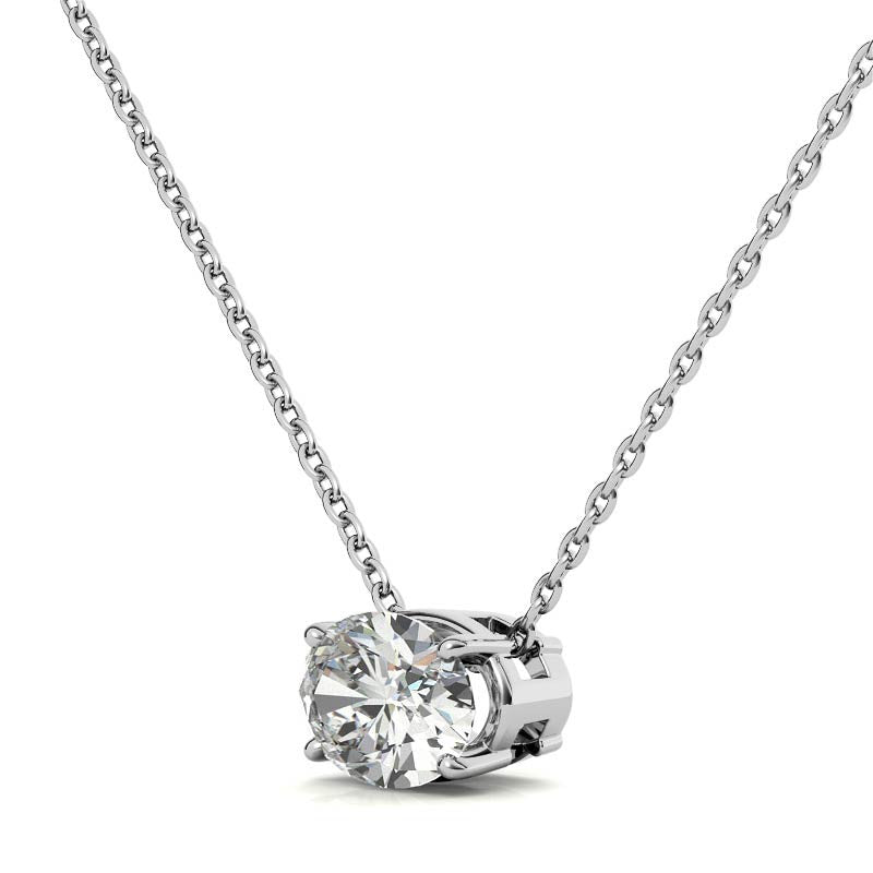Oval Moissanite Solitaire Pendant