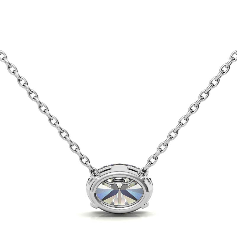 Oval Moissanite Solitaire Pendant