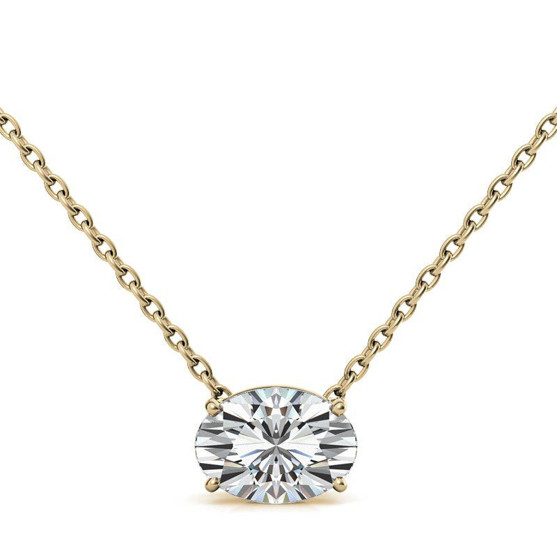 Oval Moissanite Solitaire Pendant