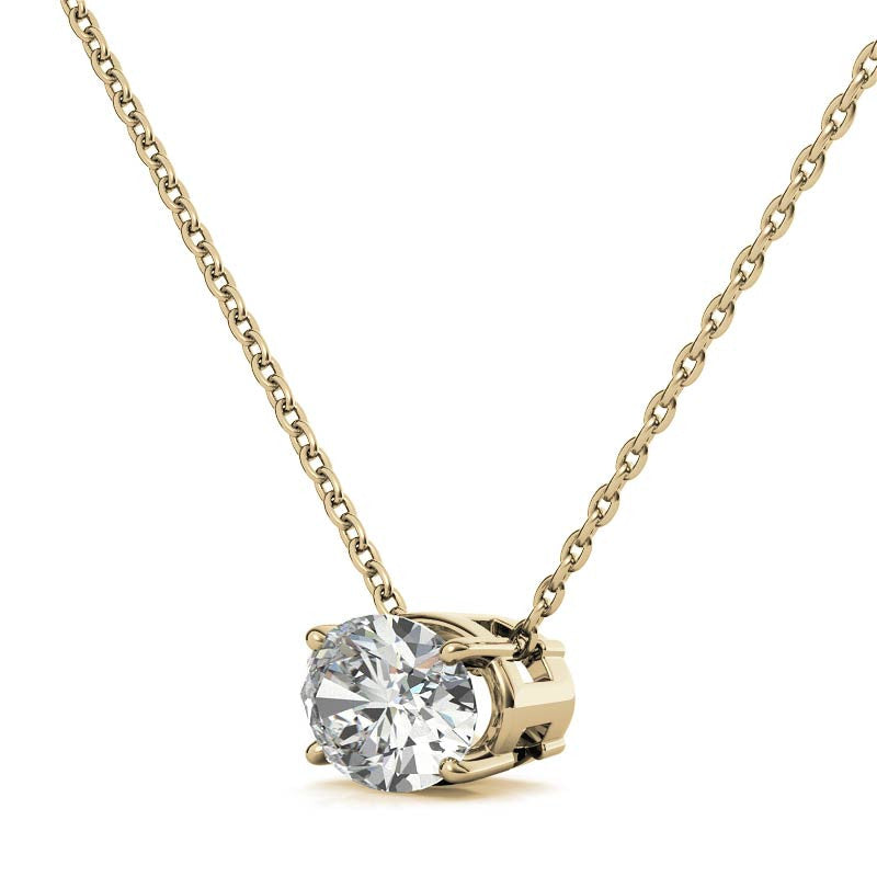 Oval Moissanite Solitaire Pendant