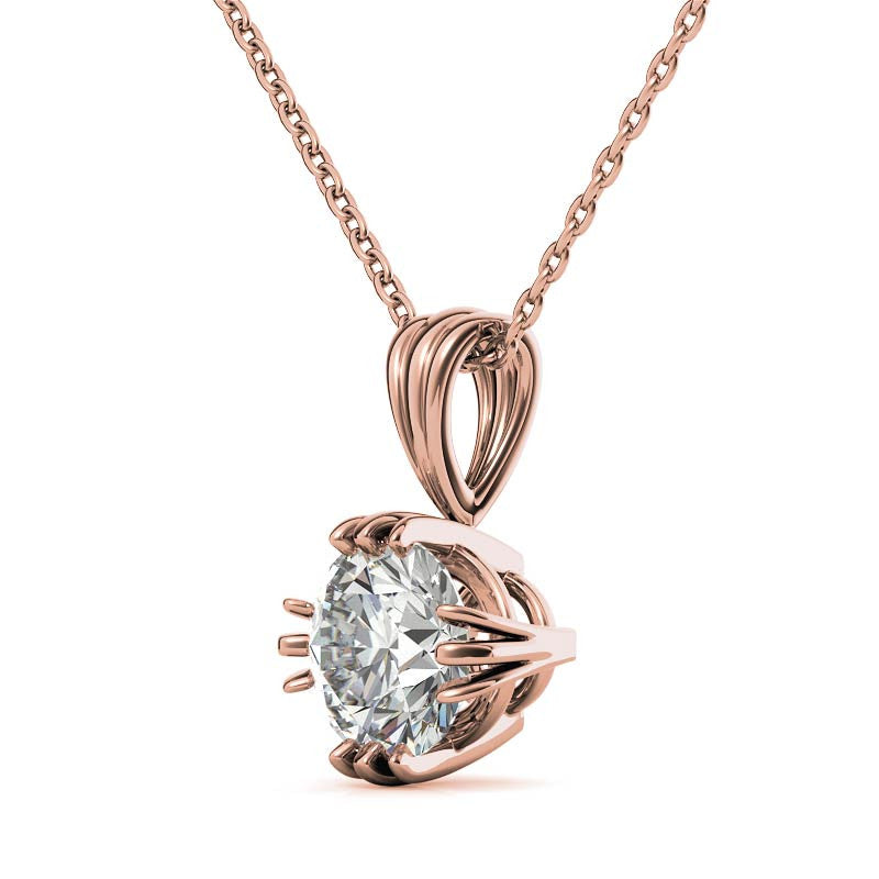 Triple Prong Round Basket Moissanite Solitaire Pendant