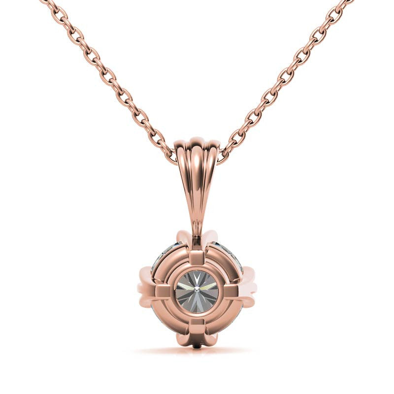 Triple Prong Round Basket Moissanite Solitaire Pendant