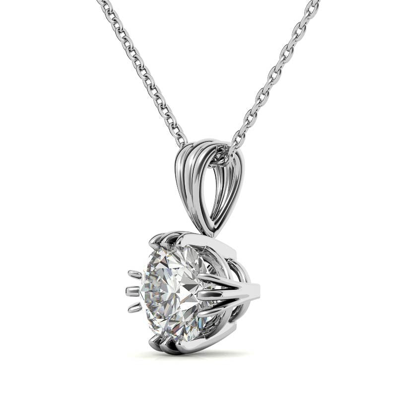 Triple Prong Round Basket Moissanite Solitaire Pendant