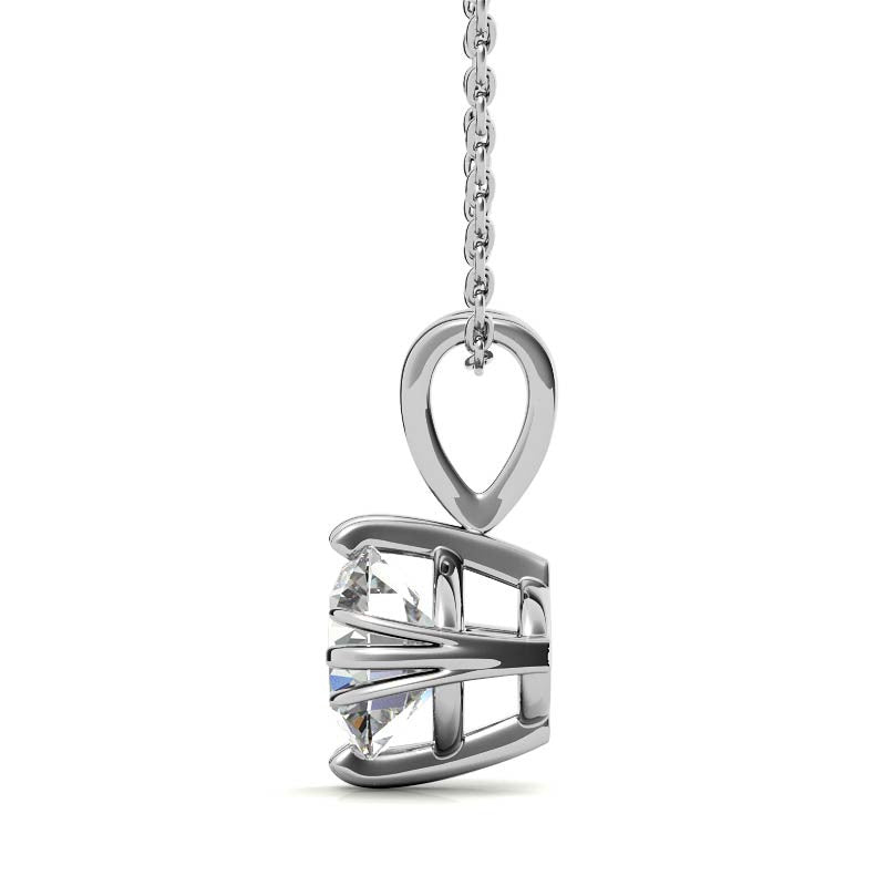 Triple Prong Round Basket Moissanite Solitaire Pendant