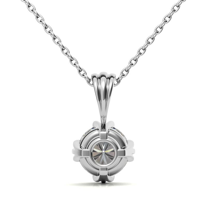 Triple Prong Round Basket Moissanite Solitaire Pendant
