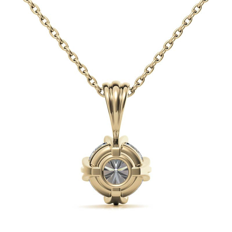 Triple Prong Round Basket Moissanite Solitaire Pendant