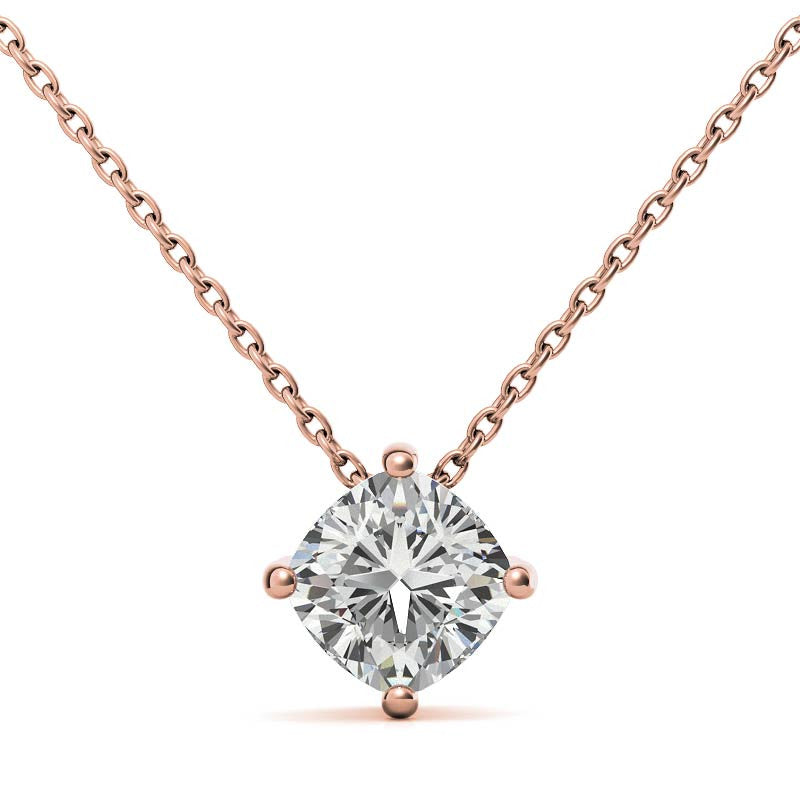 Cushion Moissanite Solitaire Pendant