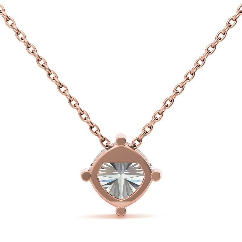 Cushion Moissanite Solitaire Pendant
