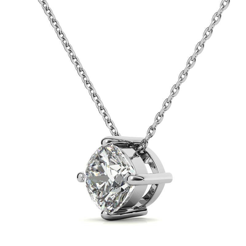 Cushion Moissanite Solitaire Pendant