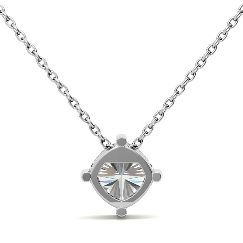 Cushion Moissanite Solitaire Pendant