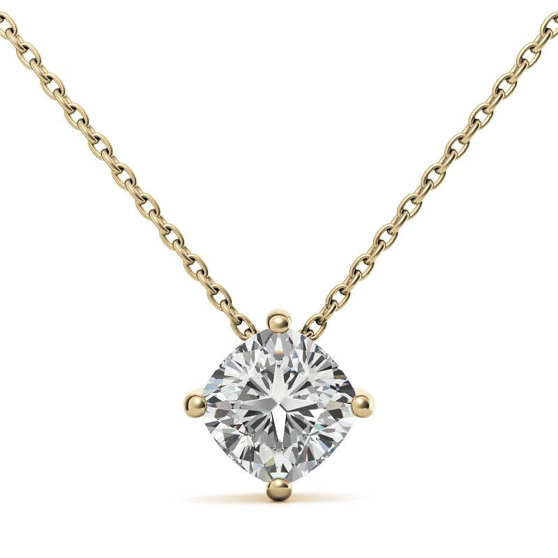 Cushion Moissanite Solitaire Pendant