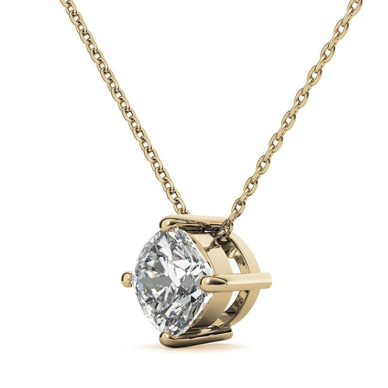 Cushion Moissanite Solitaire Pendant