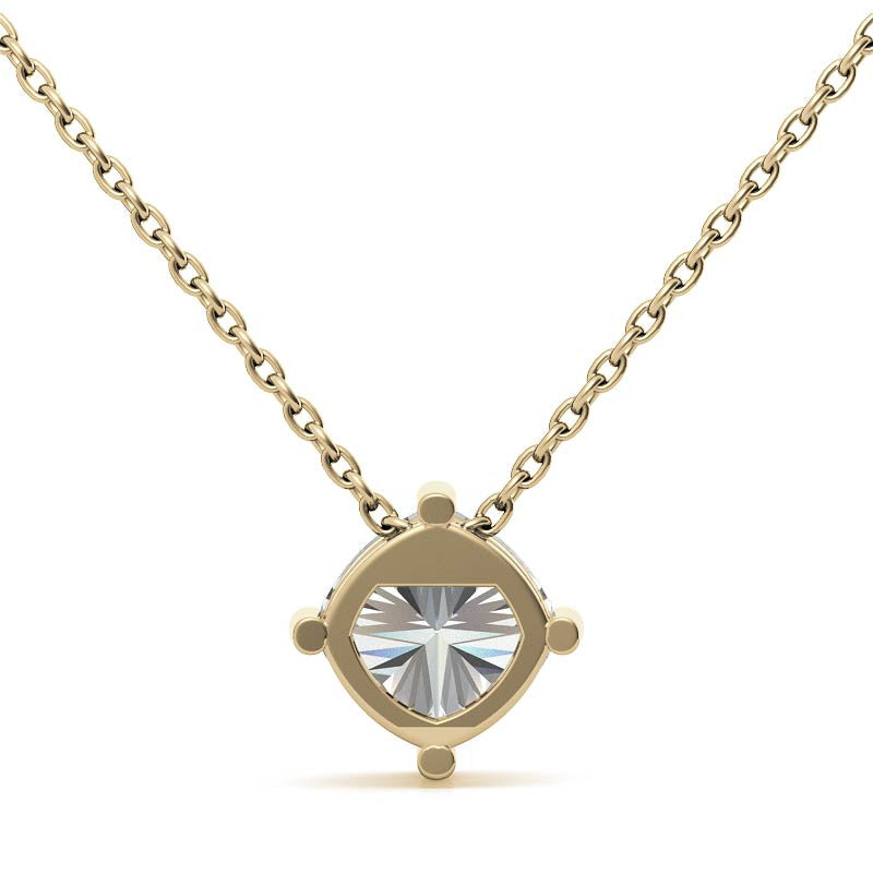 Cushion Moissanite Solitaire Pendant