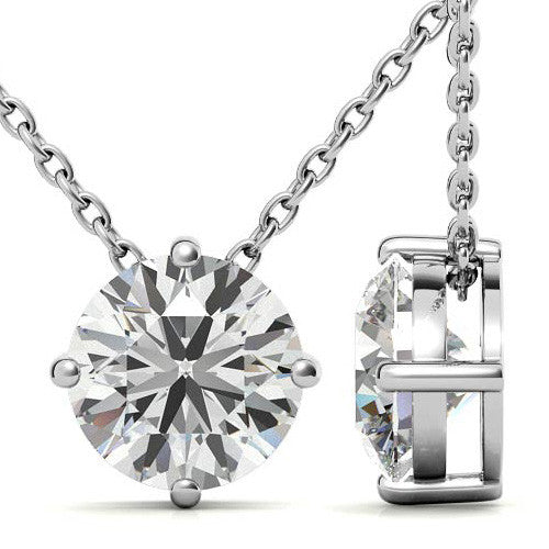 Round Brilliant Moissanite Solitaire Pendant