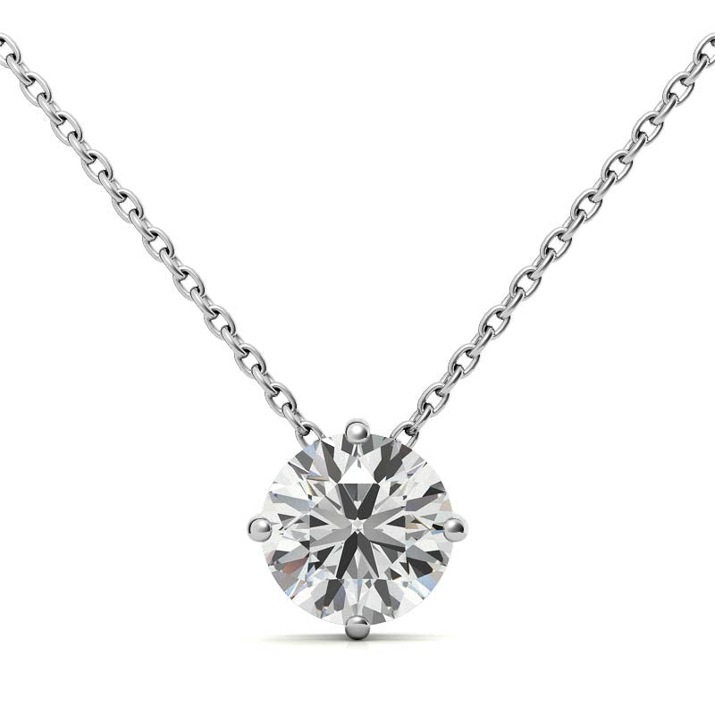 Round Brilliant Moissanite Solitaire Pendant
