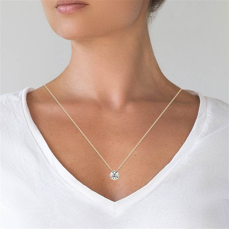 Round Brilliant Moissanite Solitaire Pendant