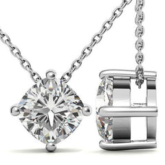 Cushion Moissanite Solitaire Pendant