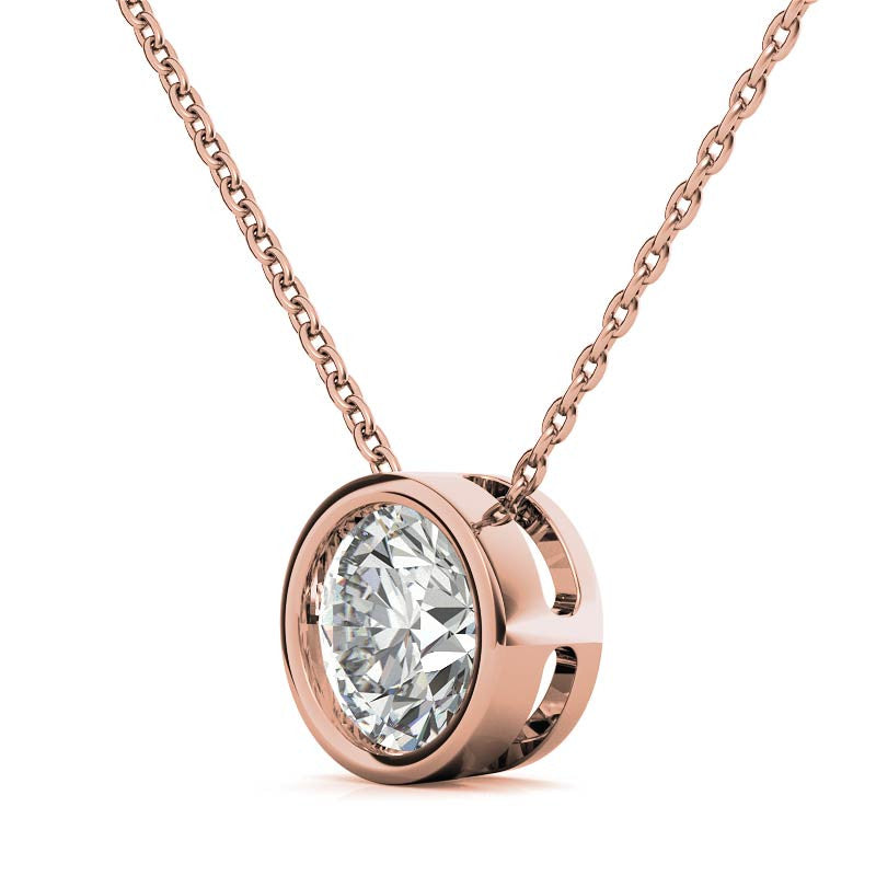 Round Brilliant Moissanite Bezel Solitaire Pendant