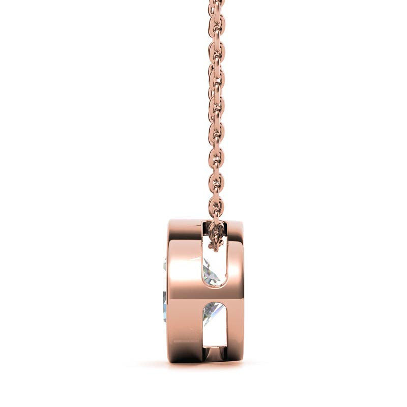 Round Brilliant Moissanite Bezel Solitaire Pendant